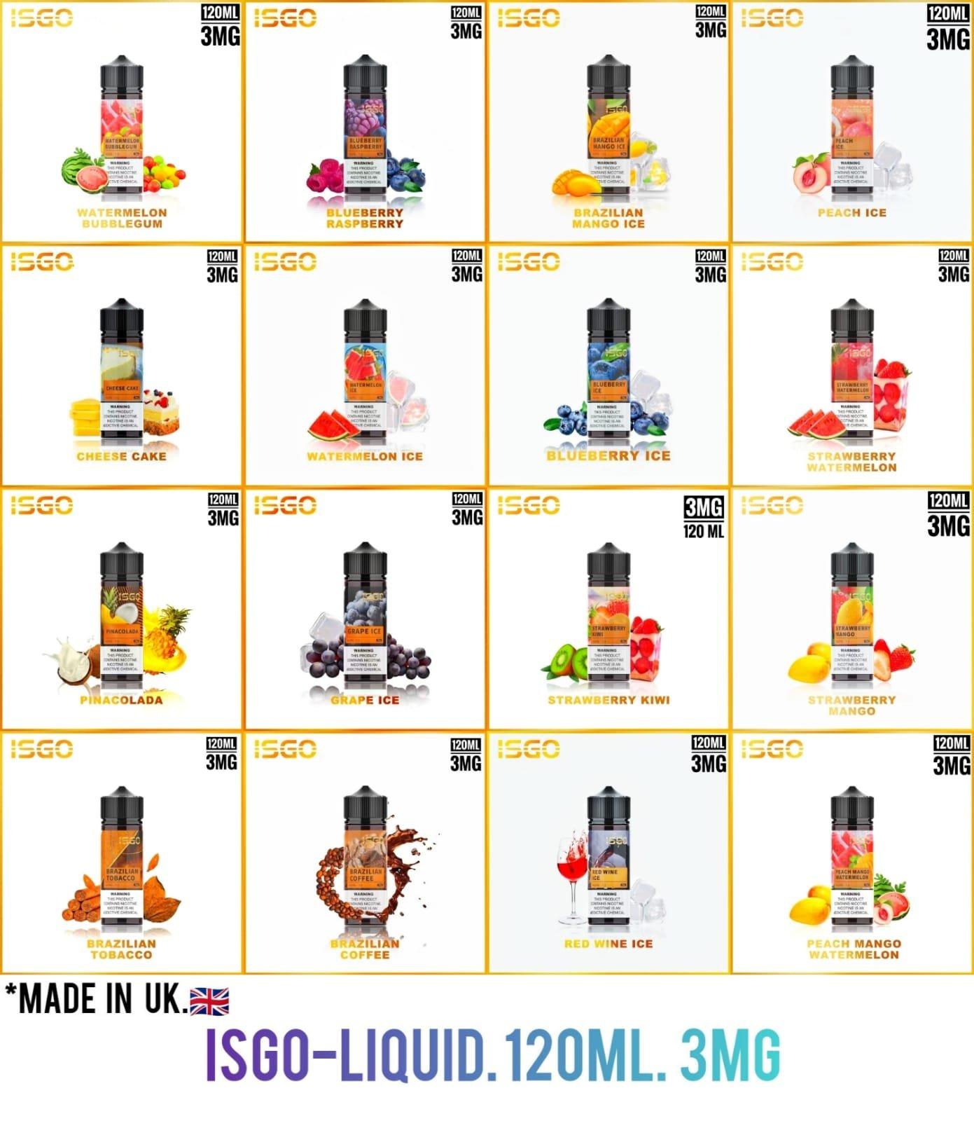 Isgo 120ml E-Liquid 3mg For Vape