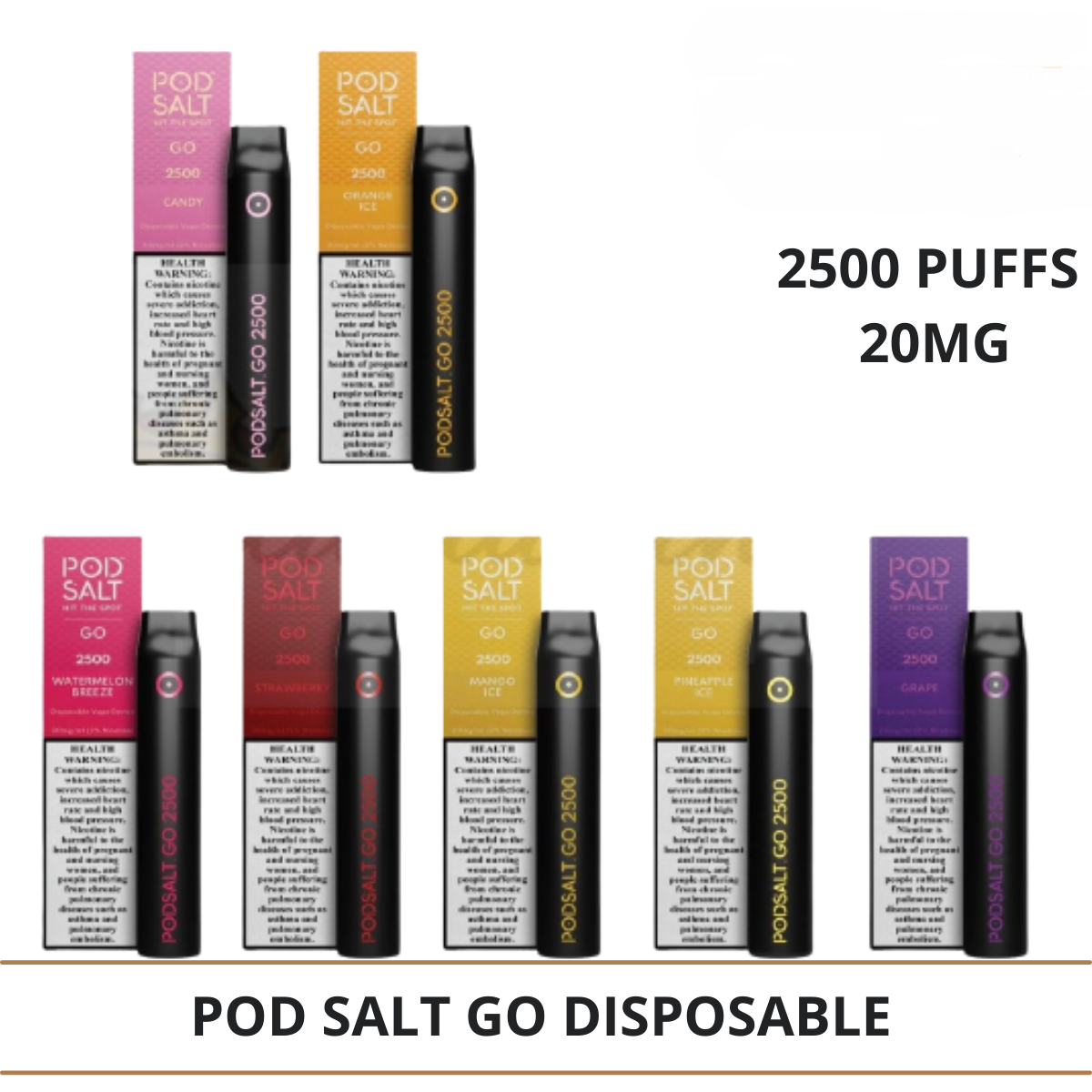 POD SALT GO 2500 PUFFS DISPOSABLE VAPE