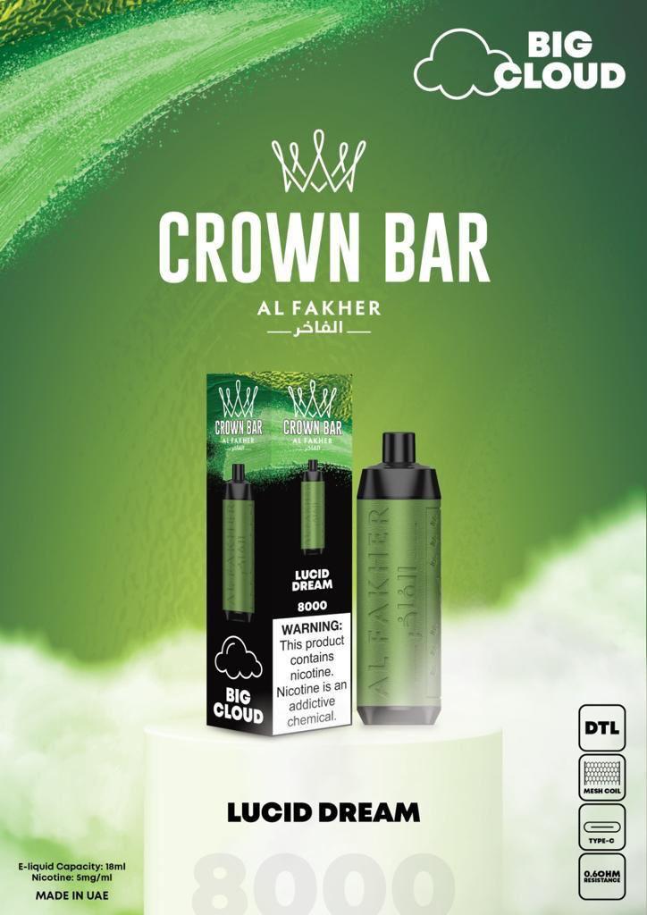 Al Fakher Crown Bar 8000 Puffs Disposable Vape (DTL)- Lucid Dream