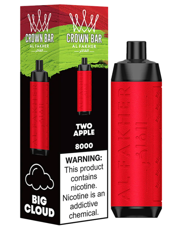 Al Fakher Crown Bar 8000 Puffs Disposable Vape (DTL)- Two Apple