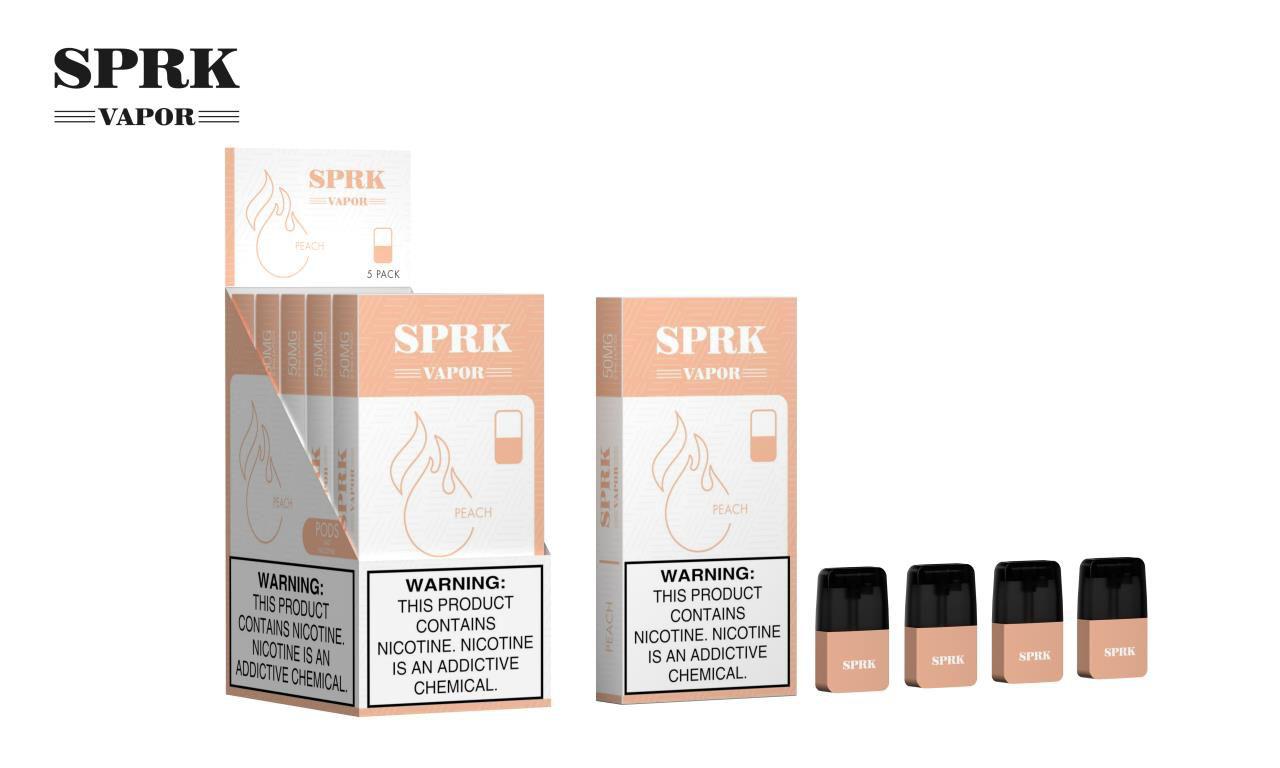 SPRK Vapor Peach Flavor Pods 50mg