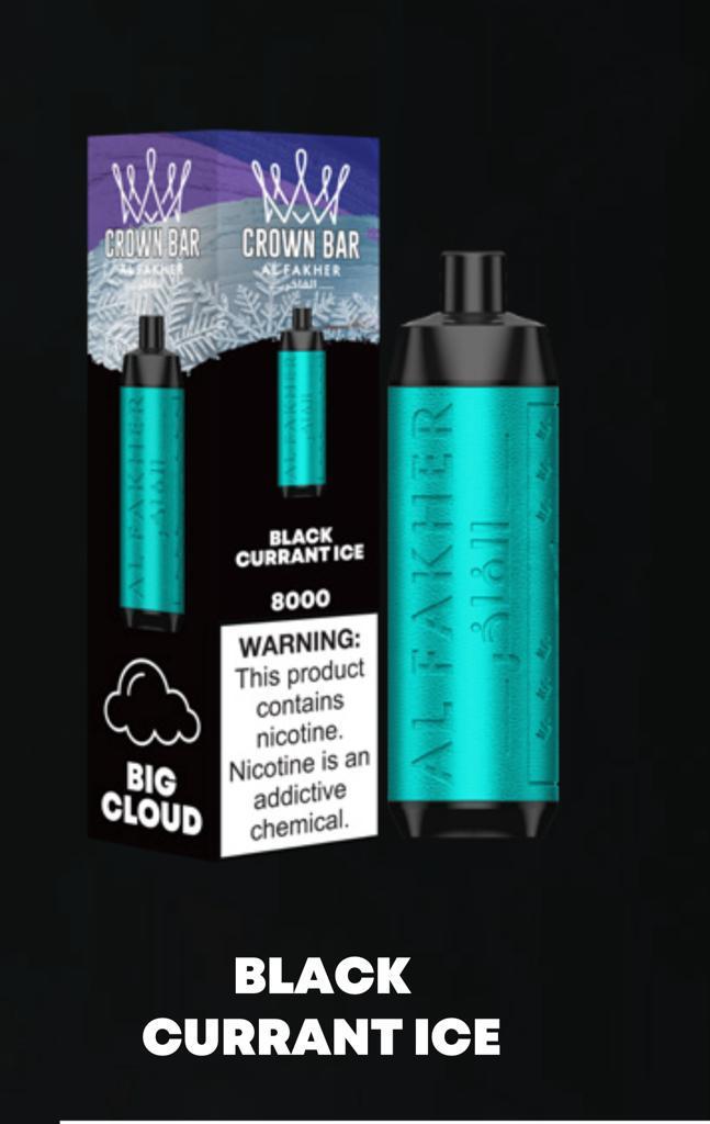 Al Fakher Crown Bar 8000 Puffs Disposable Vape (DTL)- Black Currant Ice