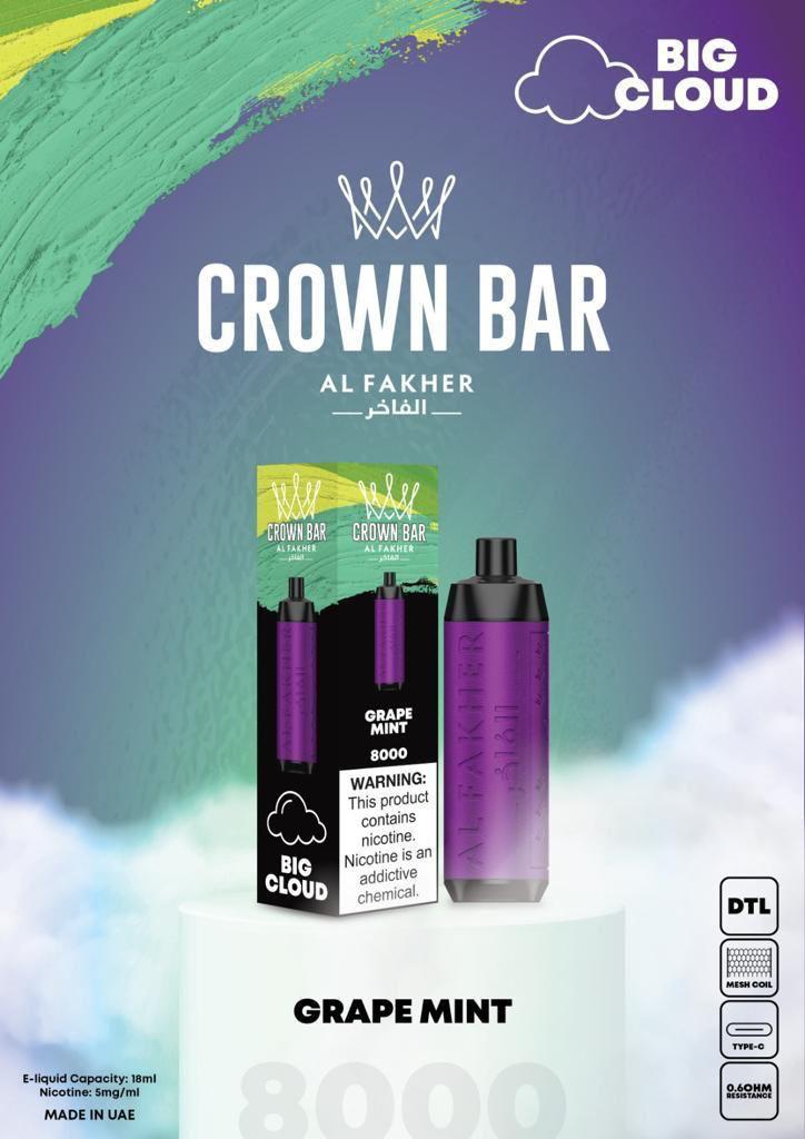 Al Fakher Crown Bar 8000 Puffs Disposable Vape (DTL) best in UAE