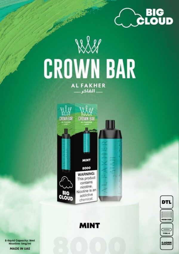 Al Fakher Mint Crown Bar 8000 Puffs DTL