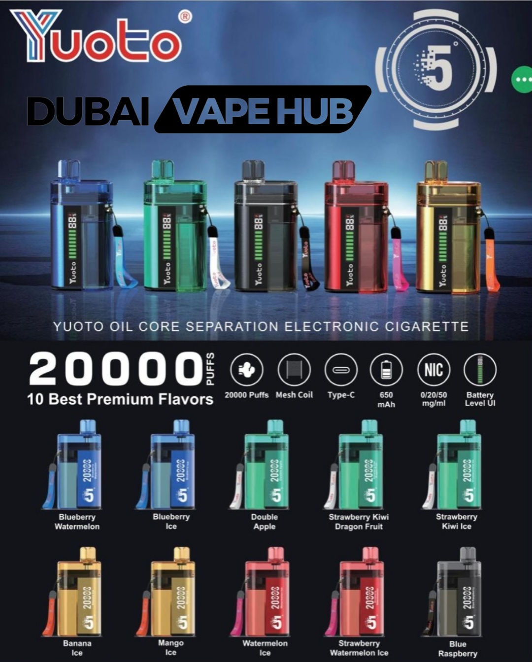 Yuoto 20000 Puffs Disposable Vape