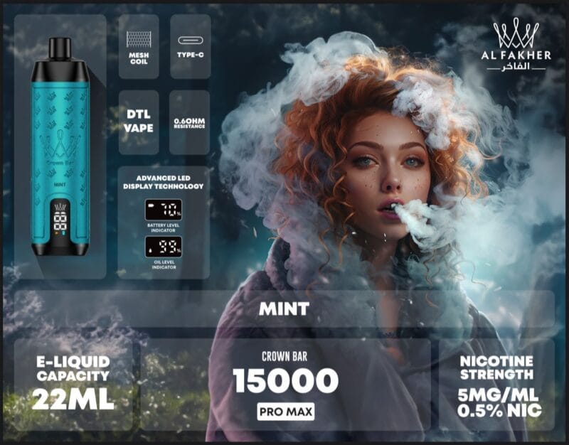 Al Fakher Crown Bar 15000 Puffs Pro Max Disposable Vape In Uae Vape Shop Dubai Disposable Vape Dubai Uae 16