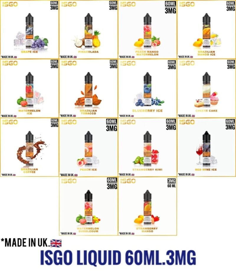 Isgo E Liquid 60ml 3mg Best In Uae Dubaivapehubcom Vape Shop Dubai Disposable Vape Dubai Uae