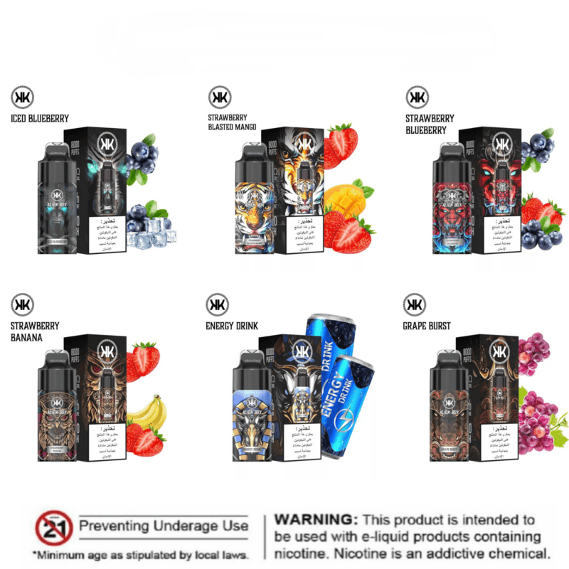 Kk 8000 Puffs Alien Box Disposable Vape In Uae