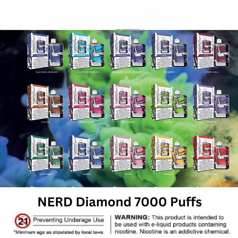 Nerd Diamond 7000 Disposable Puffs Vape In Uae Vape Shop Dubai Disposable Vape Dubai Uae