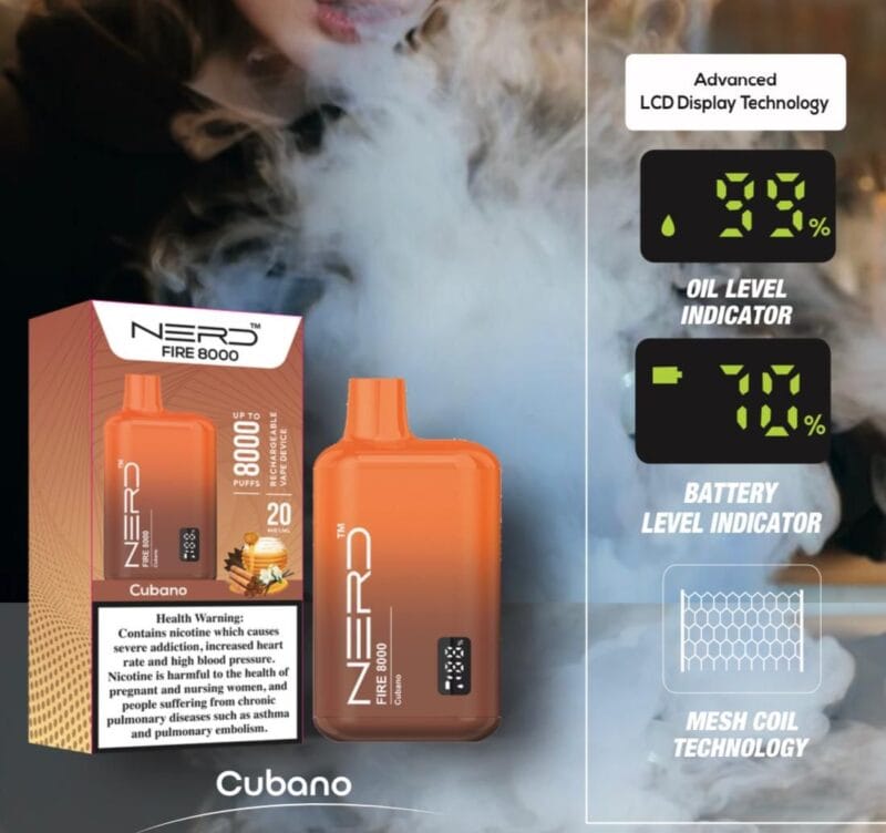 Nerd Fire 8000 Puffs Disposable Vape 2 Nicotine In Uae Vape Shop Dubai Disposable Vape Dubai Uae 19