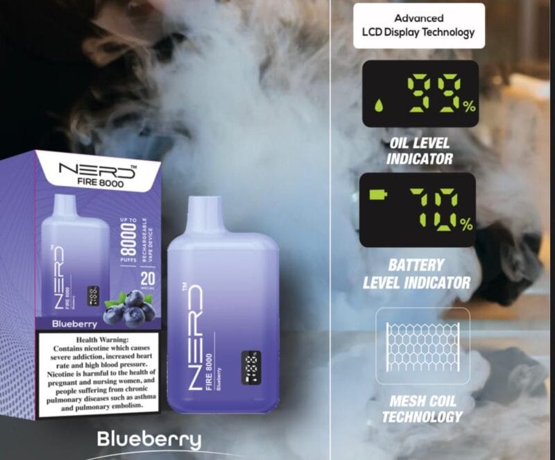 Nerd Fire 8000 Puffs Disposable Vape 2 Nicotine In Uae Vape Shop Dubai Disposable Vape Dubai Uae 2