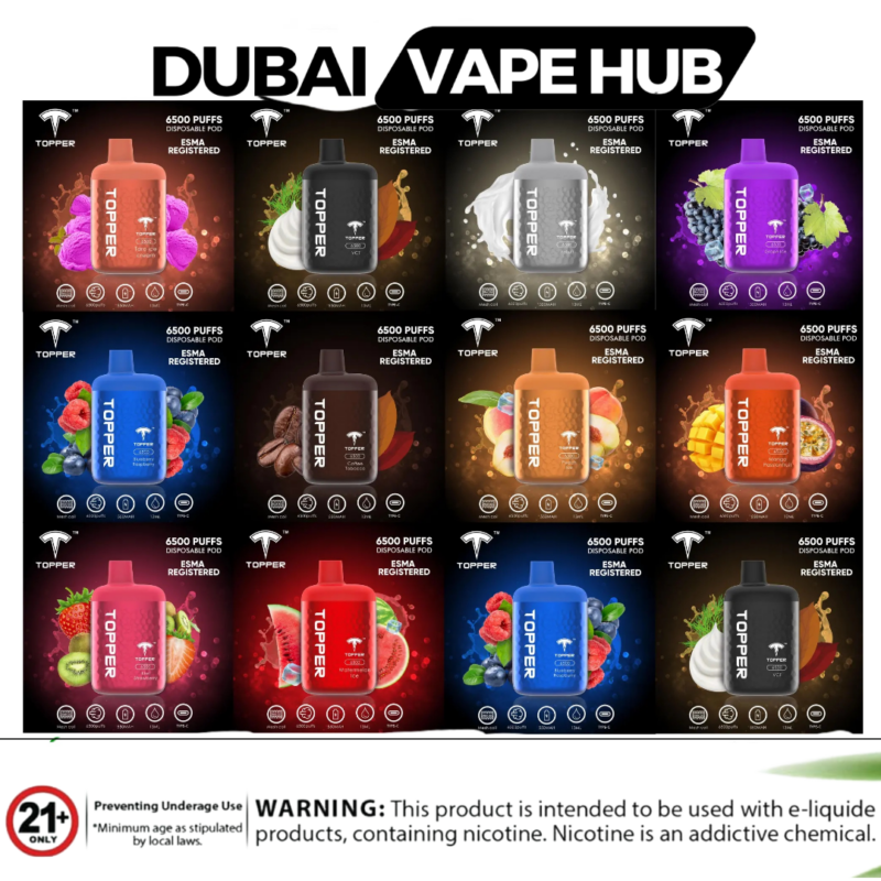 Topper Disposable Vape 6500 Puffs Best In Uae Dubaivapehubcom Vape Shop Dubai Disposable Vape Dubai Uae