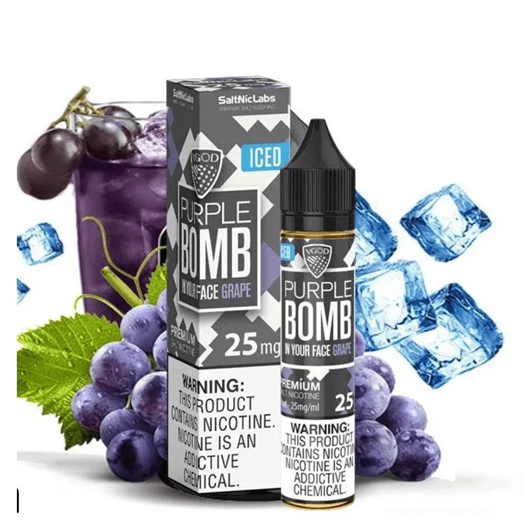 Vgod Iced Purple Bomb 30ml Saltnic E Liquid Best In Uae Vape Shop Dubai Disposable Vape Dubai Uae