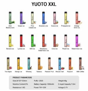 Yuoto Xxl 2500 Puffs Disposable Vape Best In Uae