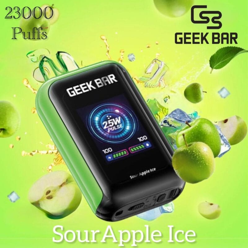 Geek Bar 23000 Puffs Disposable Vape- Sour Apple Ice